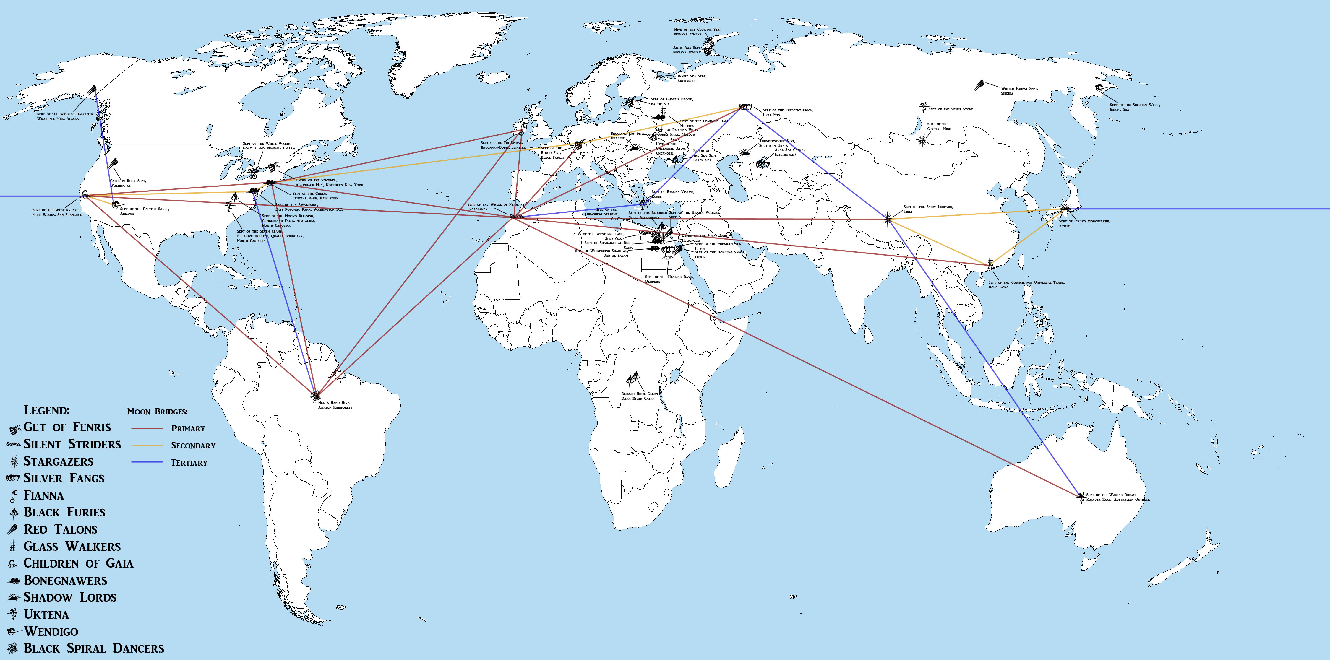 Warewolf Map Werewolf the Apocalypse: Garou Caerns Worldmap by Raakboy on DeviantArt
