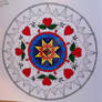 hearts compass coloring in progress photo