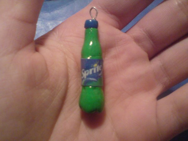 Clay Sprite bottle Charm