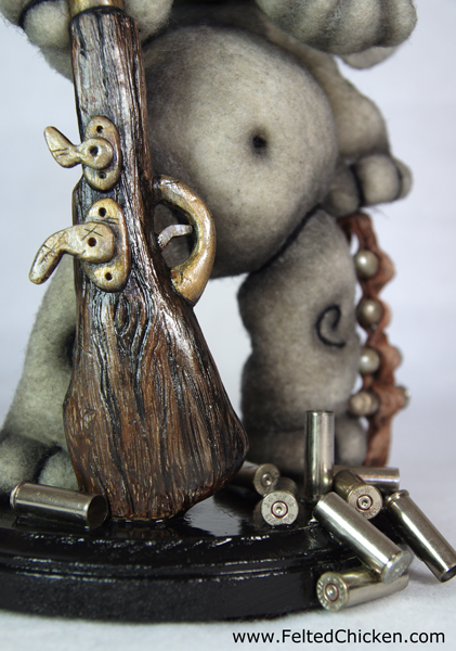 Elephant with Sculpted Antique Gun - Available