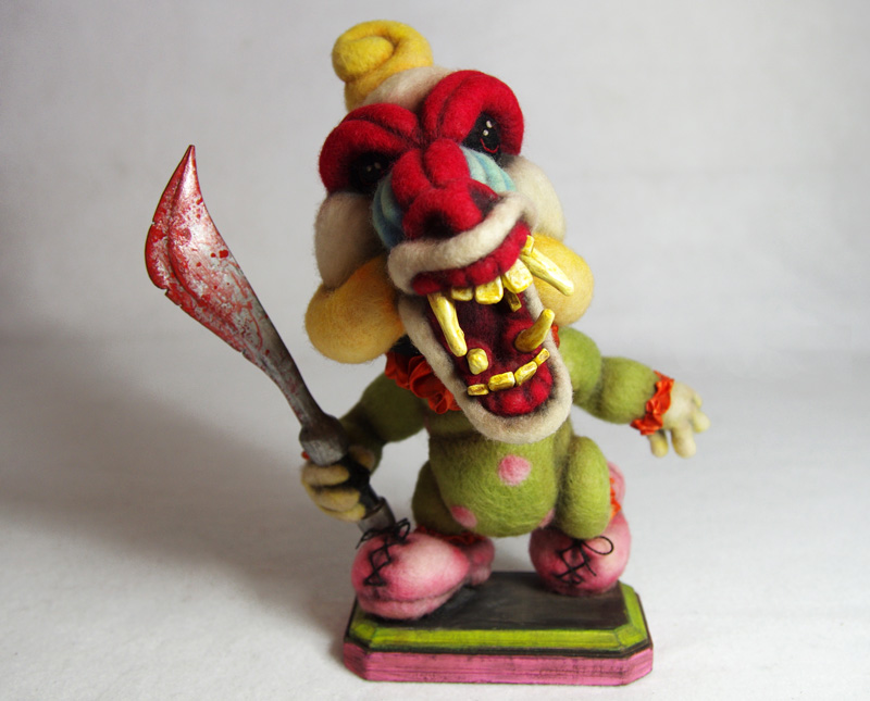 Felted Killer Baboon Clown - Available