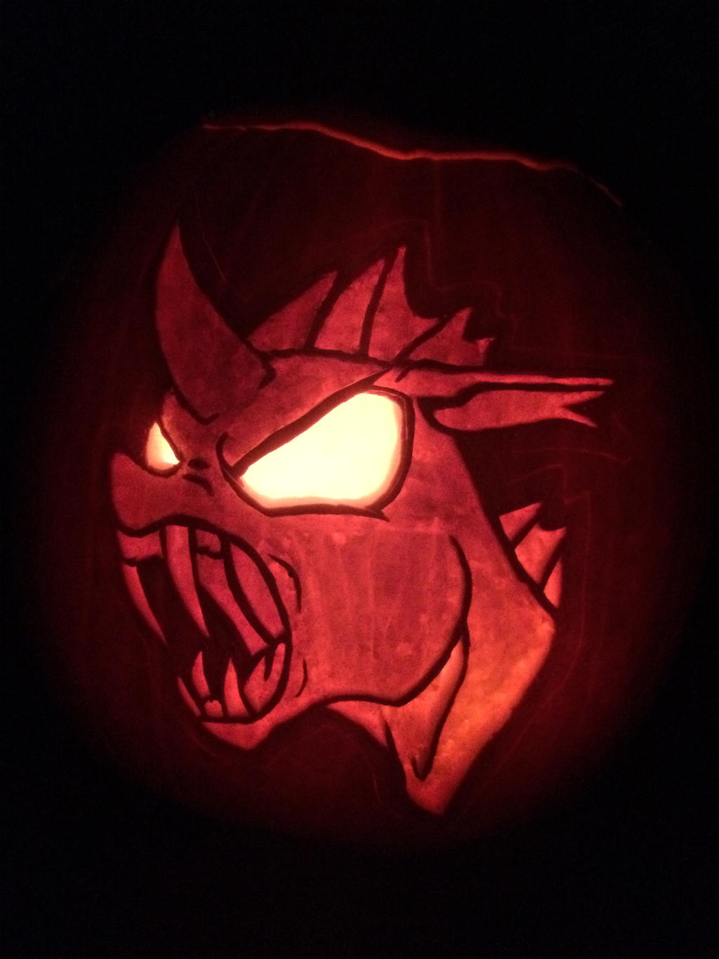 Angry Changeling Pumpkin Carving by Warhorse26
