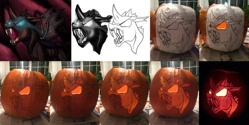 Angry Changeling Pumpkin Carving [Process Work]