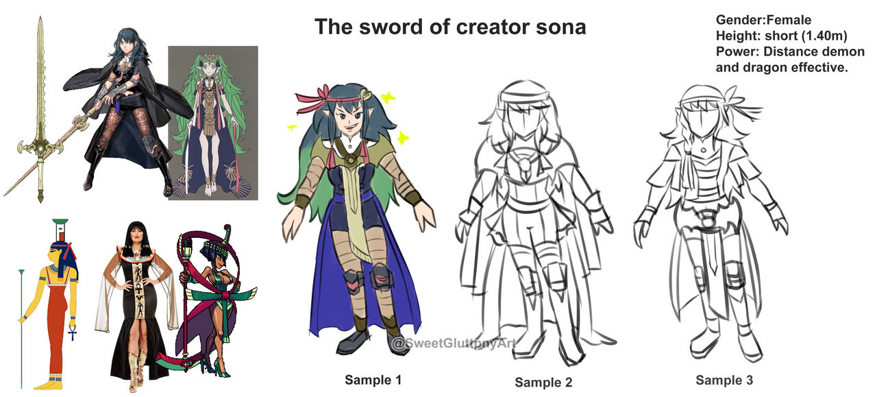 The sword of creator sona sketches by SweetGluttonyArt on DeviantArt