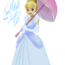 Cinderella with her pink parasol