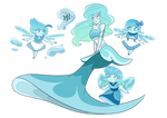 Mermaid Kyanite and her Aquamarines