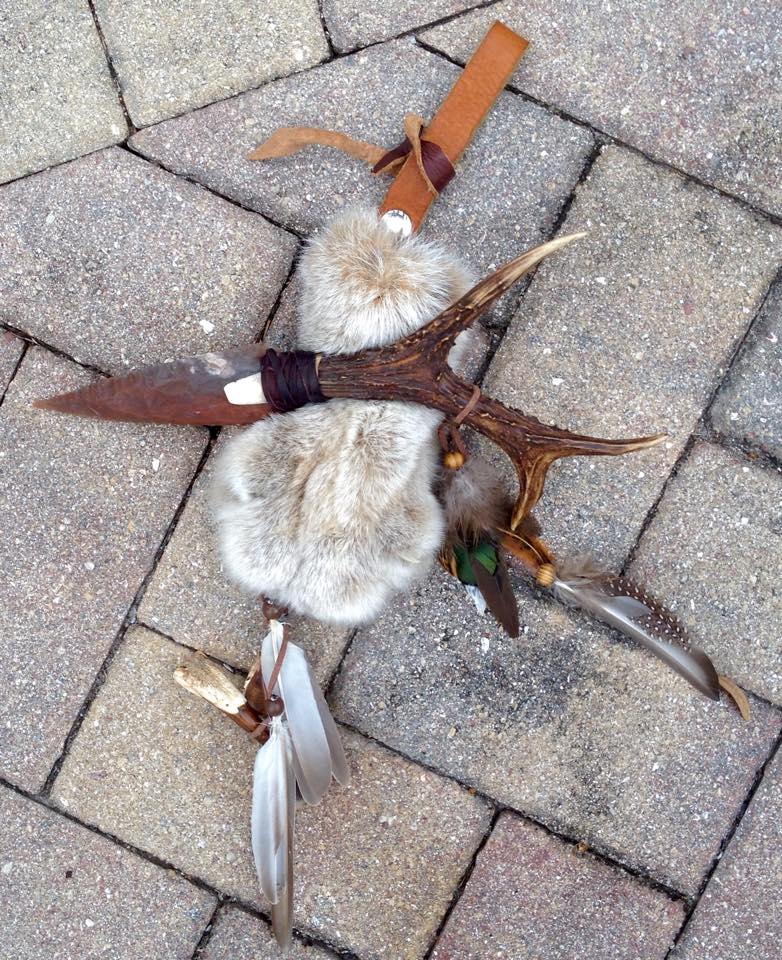 Antler Knife and Lynx Paw Sheath