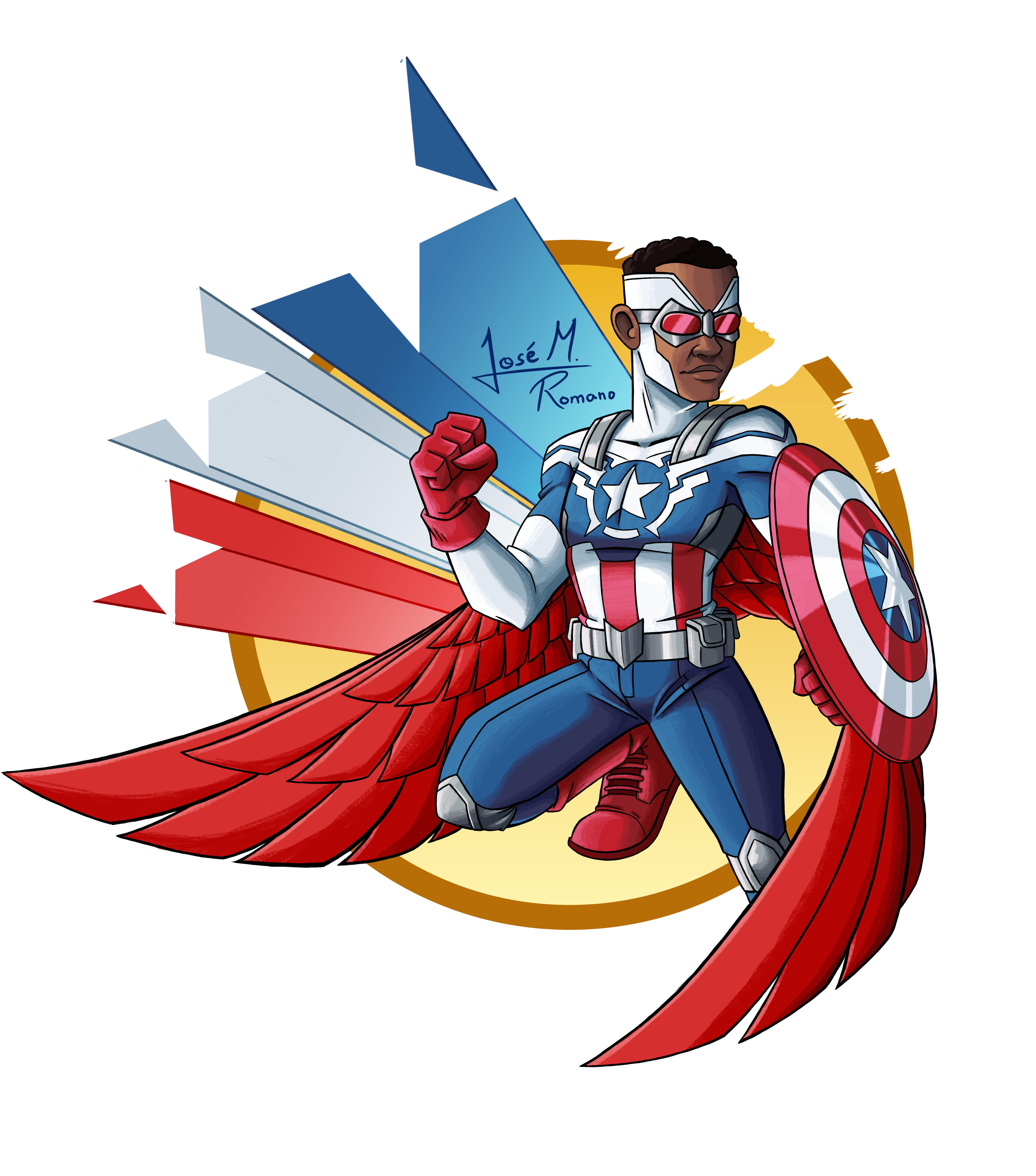 Captain America Sam Wilson by JoeRomano1997 on DeviantArt Captain America Sam Wilson by JoeRomano1997 on DeviantArt