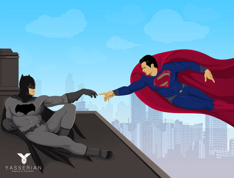 Superman and Batman Michelangelo Style