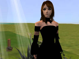 Yumi in black dress..