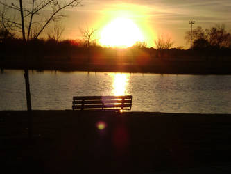 Sunset and a Bench