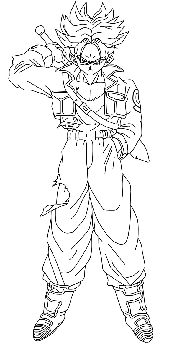 Trunks con espada! (dibujo sin pintar) by zala77s on DeviantArt
