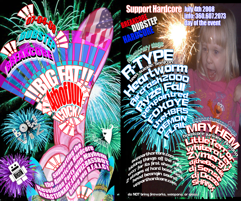 big fat 4th of july cock flyer