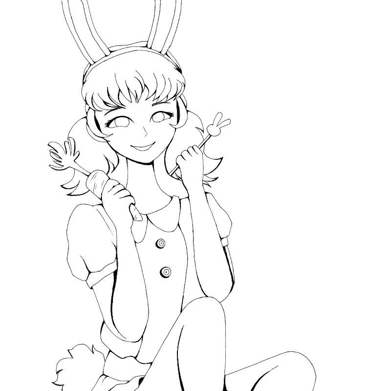 Bunny Girl Anime Manga Coloring Page Lineart by DianLivianne ...