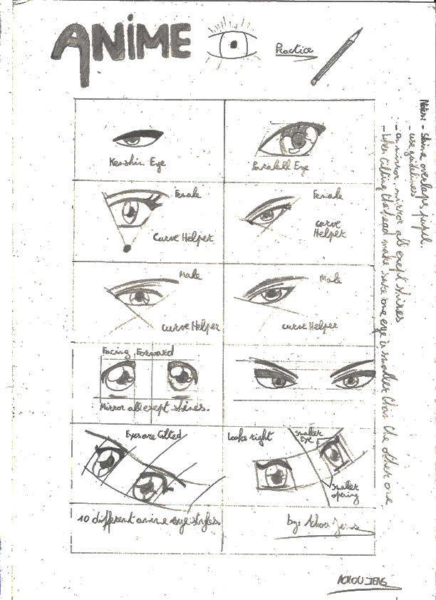 Manga Eye Drawing Practice by 666Makkura666 on DeviantArt