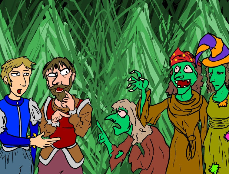 3 Witches, Banquo and Macbeth by etahn on DeviantArt