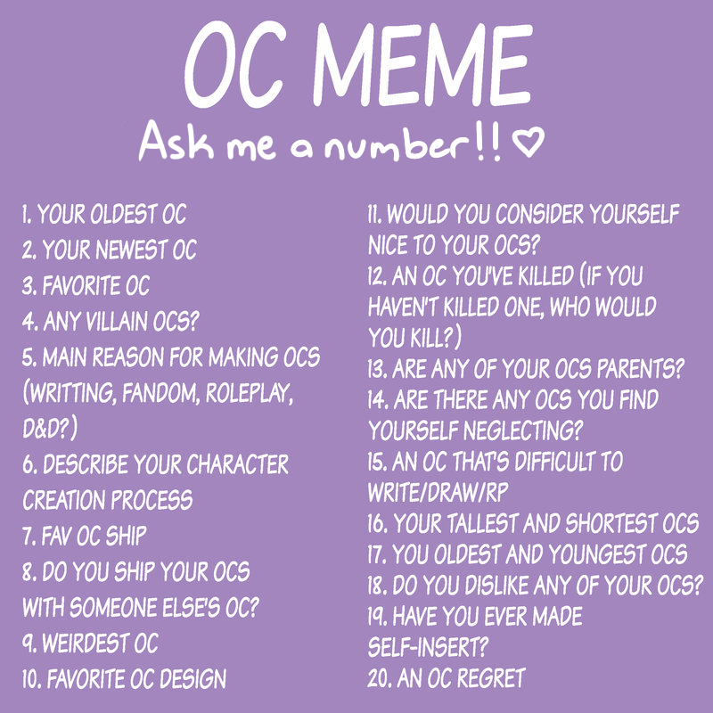Oc Questions Meme By Midsummersolstice On Deviantart Oc Questions Meme By Midsummersolstice On Deviantart