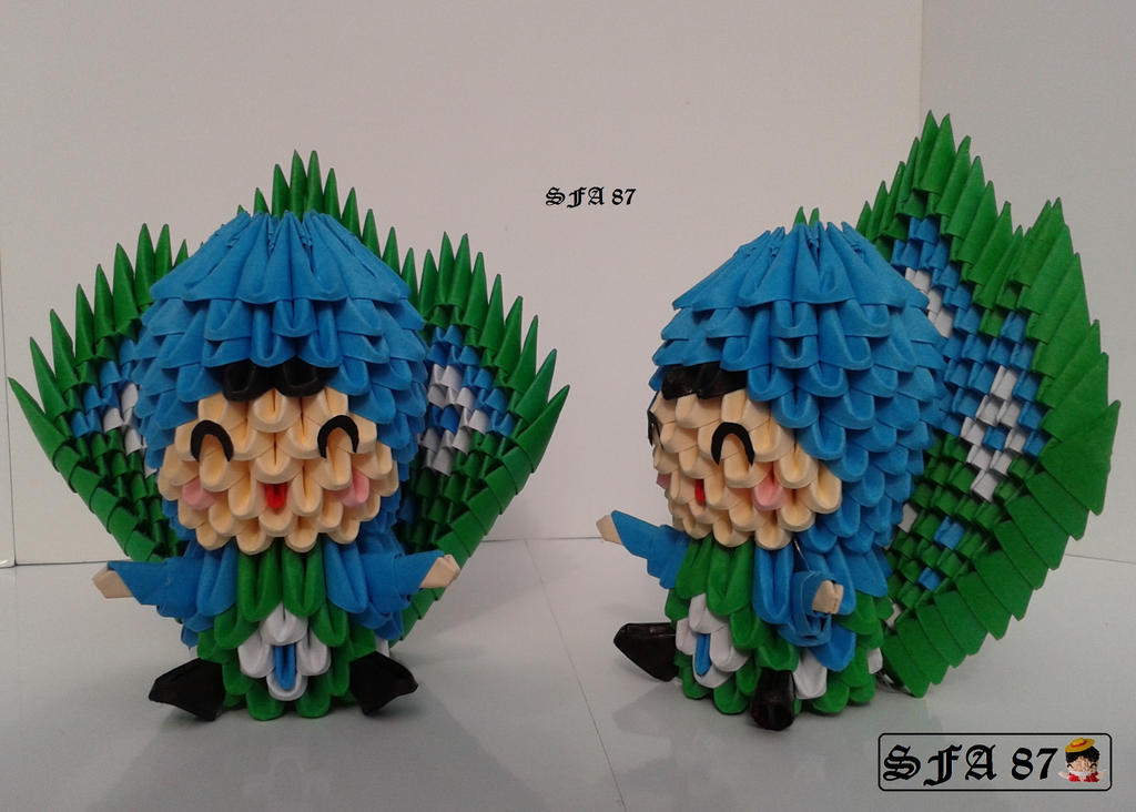 Peacock Kid Origami 3d