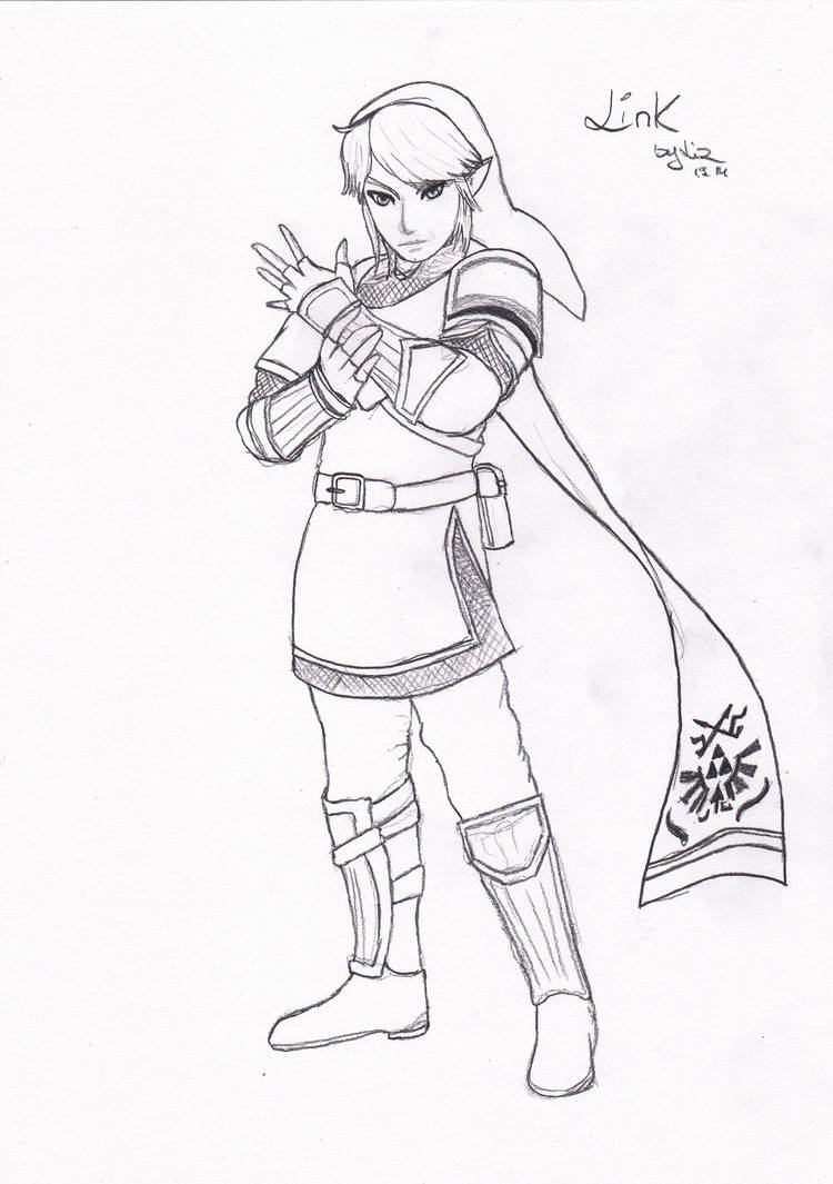 Link Traditional Lineart by LizcoresDrawing on DeviantArt
