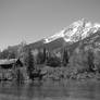 Cabin in the Tetons (Black and White)