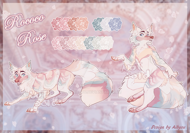 Adoptme Rococo Rococo rose fox ADOPT $75 by Aibyou on DeviantArt