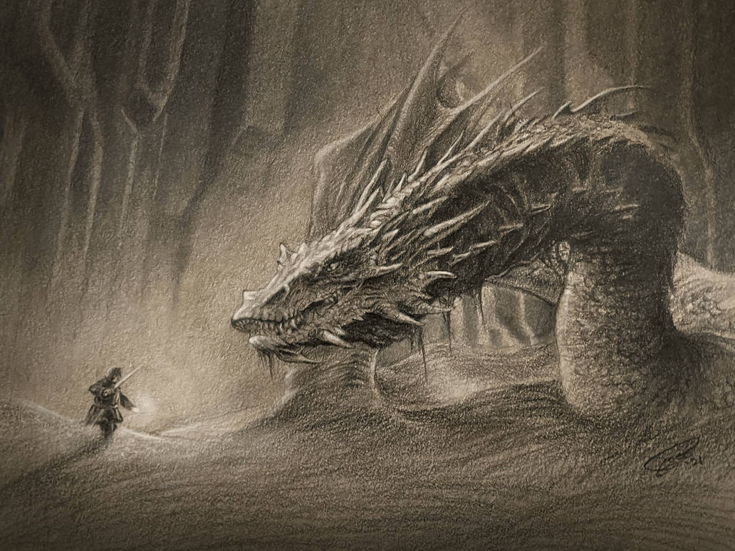 Smaug Dragon Drawing by knighthops on DeviantArt