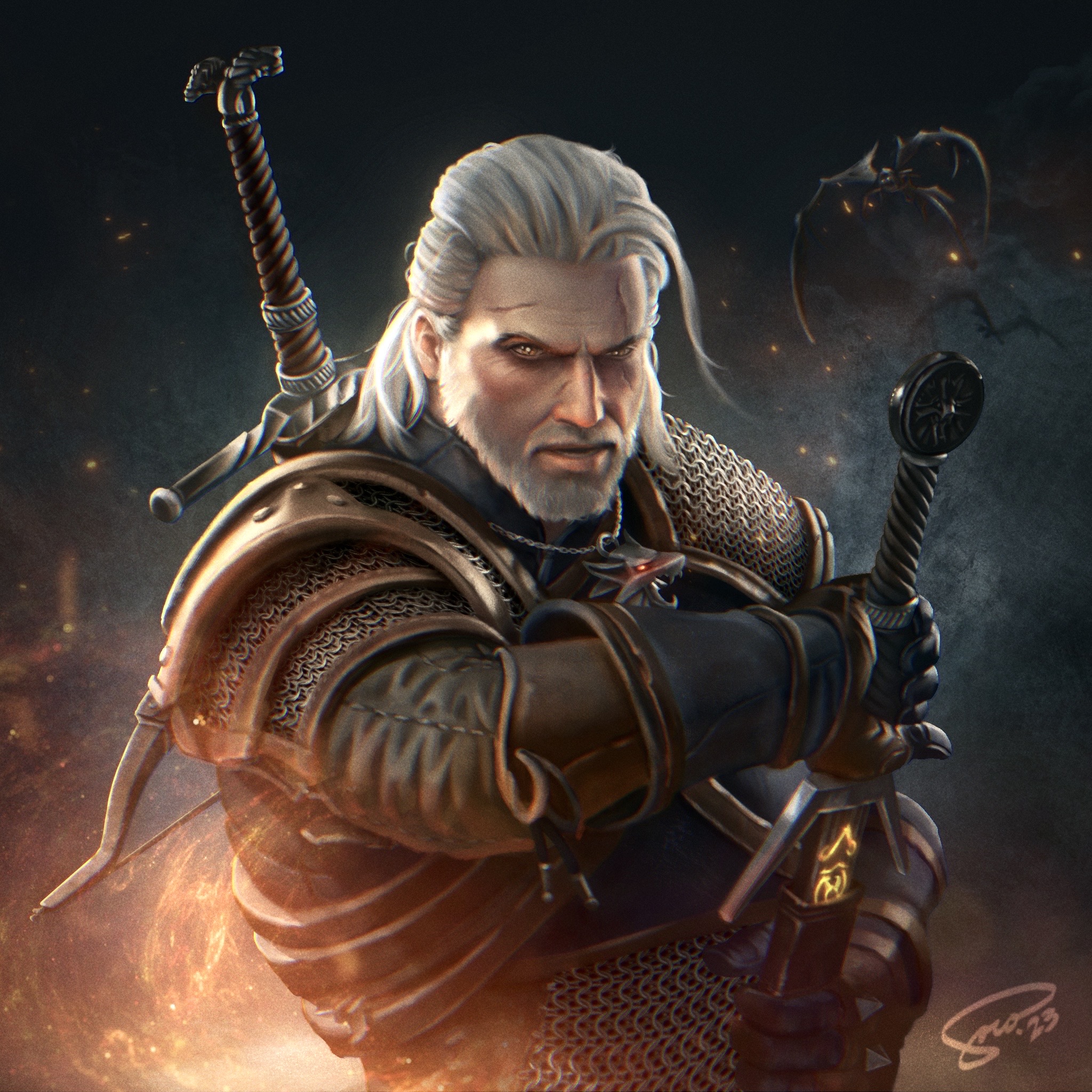 Geralt from Witcher 3: The Wild Hunt by marksoco on DeviantArt