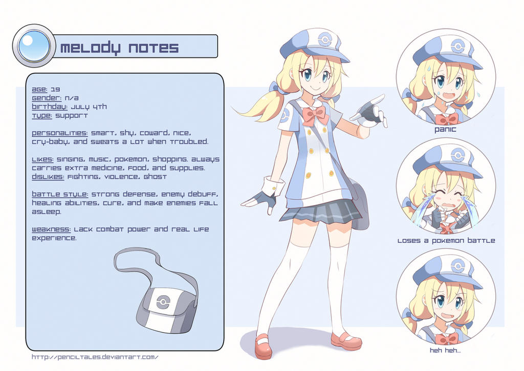 Pokemon Trainer Melody Notes Alola Ref Sheet OC by PixiTales on DeviantArt