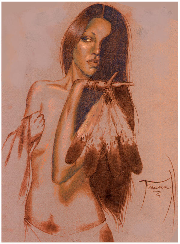 Native Woman Drawing