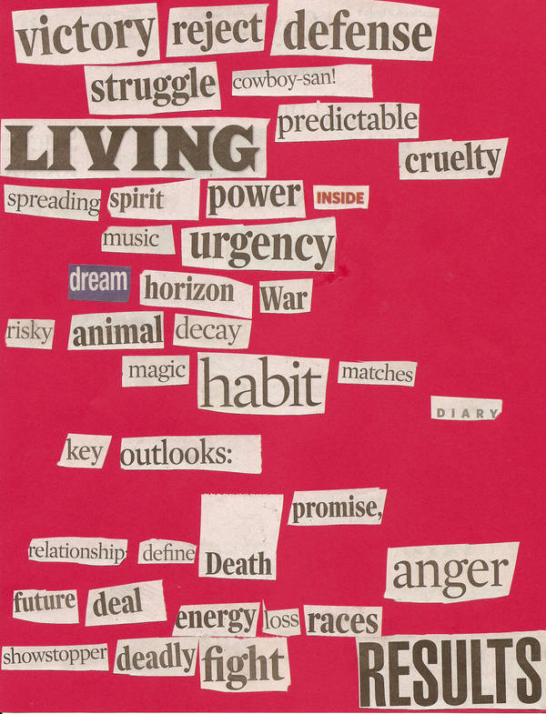 Newspaper Poem by Naoko-Hirumi