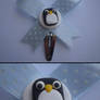 Penguin bow tie pin