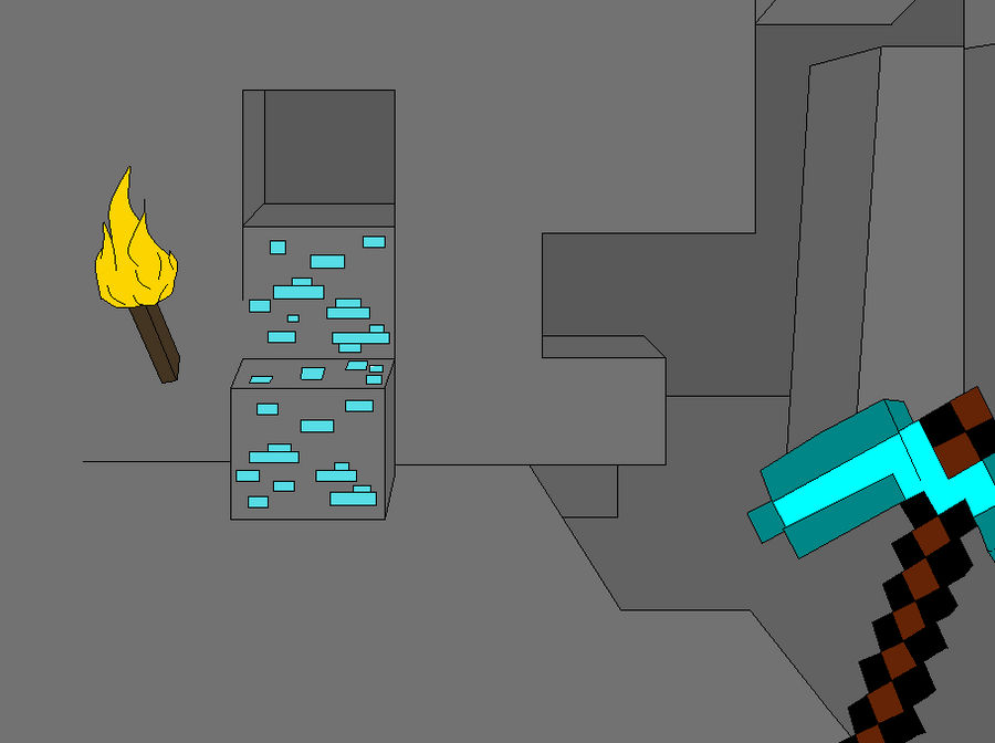 Minecraft Split Drawing minecraft drawing by Crisis-Rebel on DeviantArt