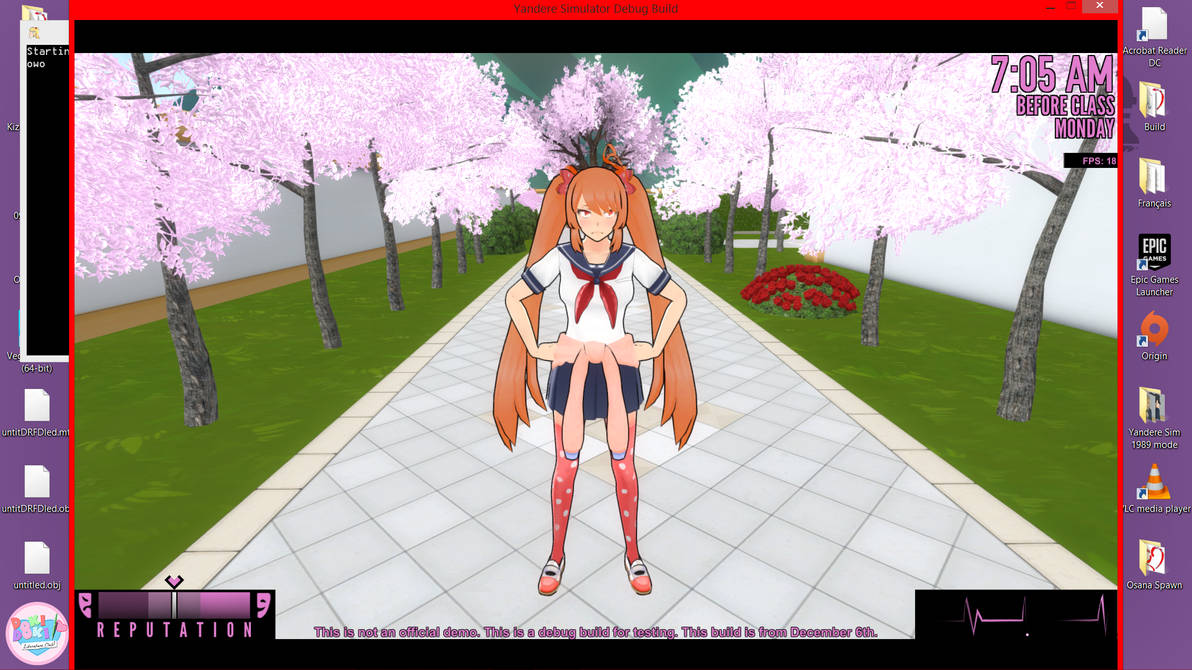 Osana najimi (yandere simulator) next to a sakura tree