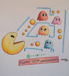 Pac Man 'Happy 40 Anniversary'