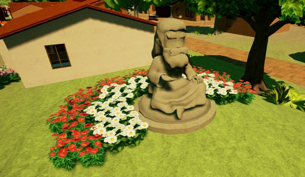 Statue with Flowers