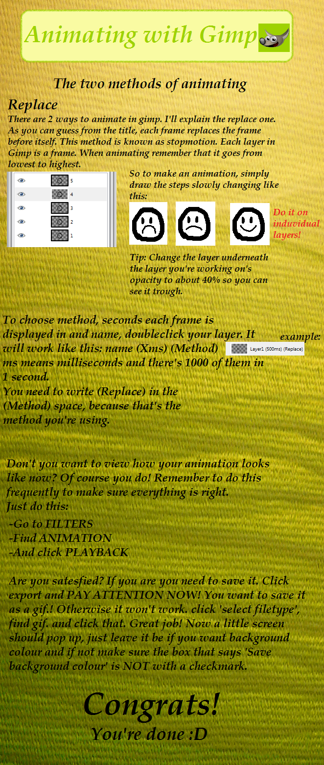 Gimp animate tutorial REPLACE