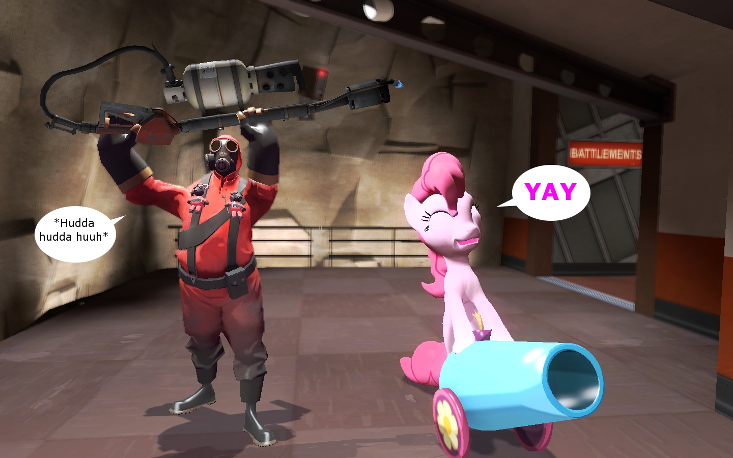 Pyro and Pinkie Pie