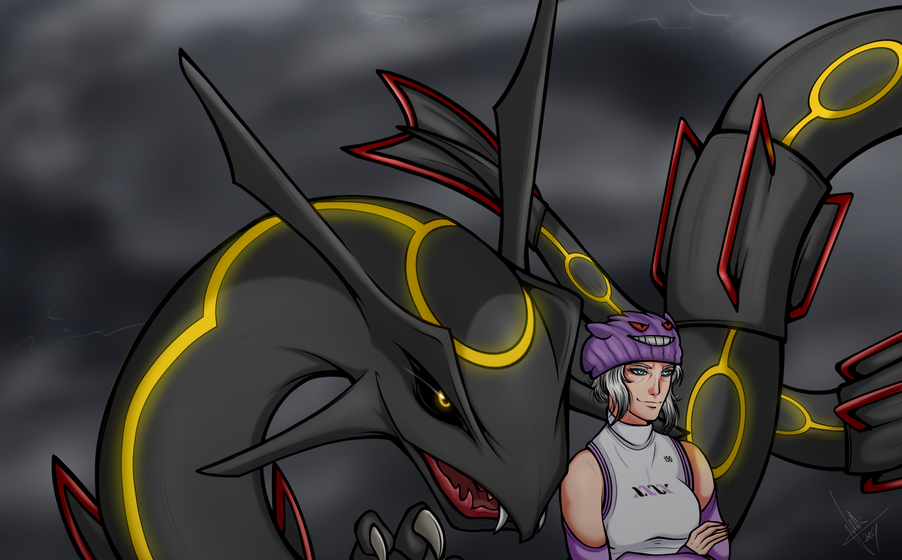 Shinon's art blog — Commission: Shiny Rayquaza