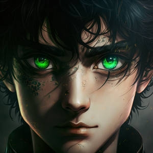 1231333 Young man with green eyes and black hair a