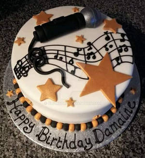 Microphone and Stars cake