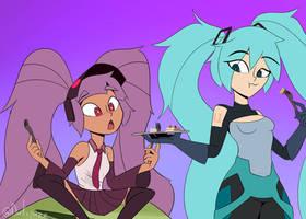 Entrapta/Miku Clothing Swap by Darkxpazz