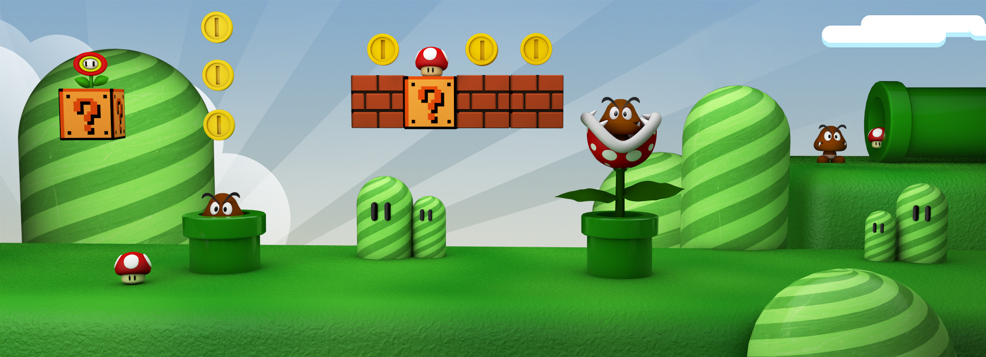 Super Mario Landscape By The3dleopard On Deviantart