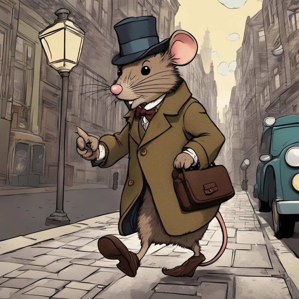 Thomas Mouse Mouse Detective With Tweed Jacket Walking Around T by OctoPines on ...
