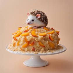 #peachcobbler Mouse Cake With Hedgehog