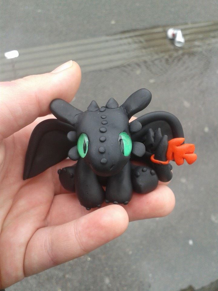 Polymer Clay Toothless Sculpture Fan Art