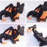 Large Black Dragon Sculpture Polymer Clay OOAK