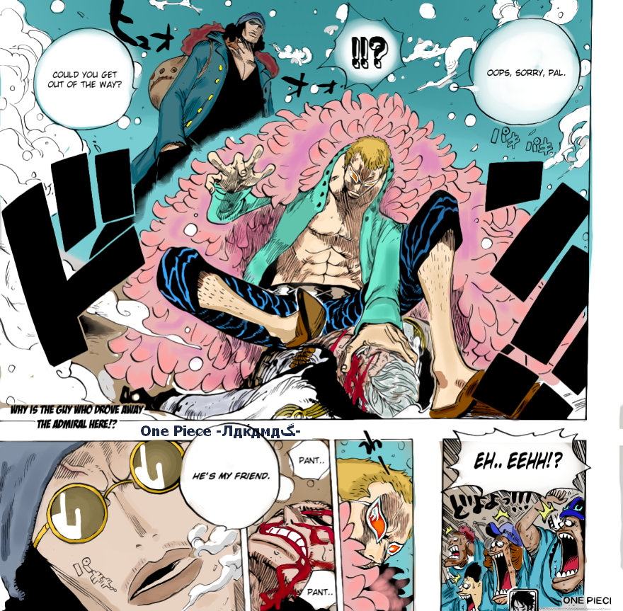 One piece - 698 Aokiji-Doflamingo-Smoker by Maldonado00 on DeviantArt