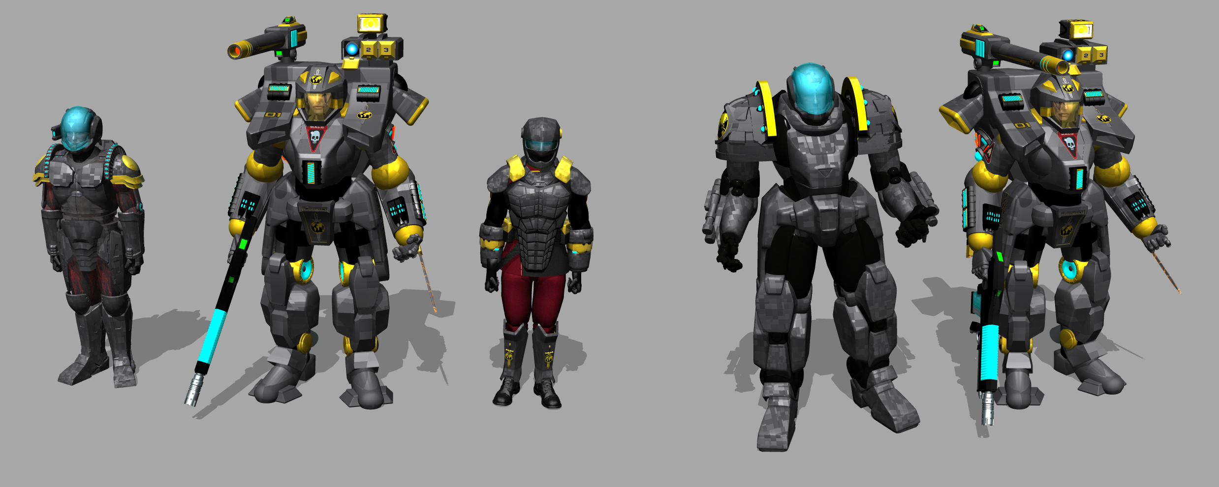 Powered Armor Scale Comparison by 1Wyrmshadow1 on DeviantArt