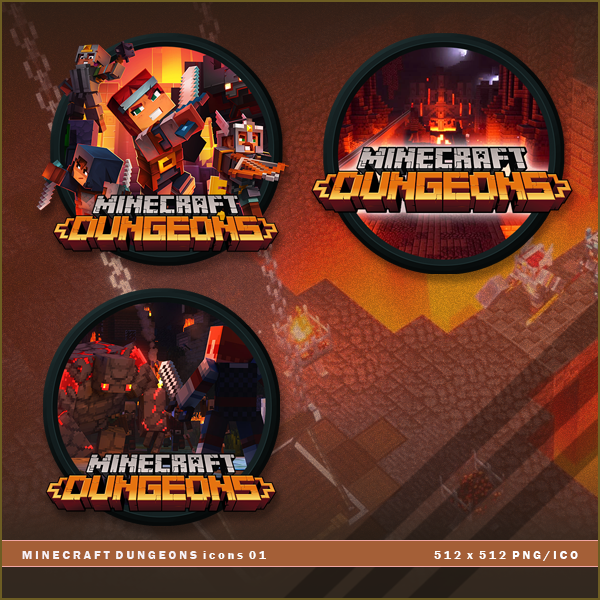 Deviantart Minecraft Icon Minecraft Dungeons icons by BrokenNoah on DeviantArt