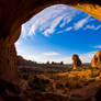 Inside the arch